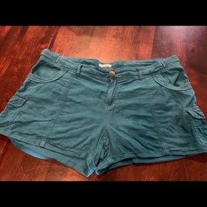 Gently used Maurice’s US 1X turquoise linen shorts